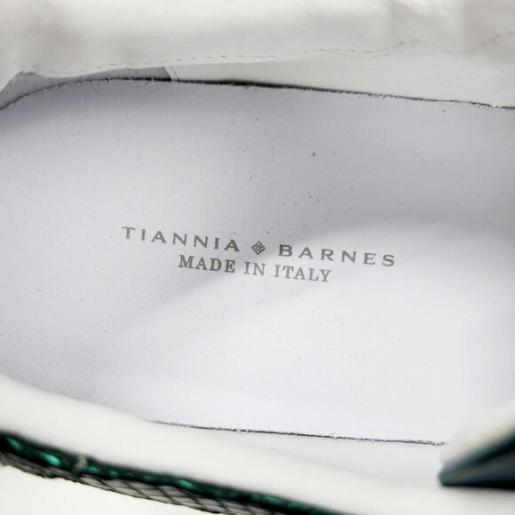 New Tiannia Barnes Men’s Billy Leather Low-Top Ebony Olive Sneaker Shoes Size 12 - Picture 3 of 12